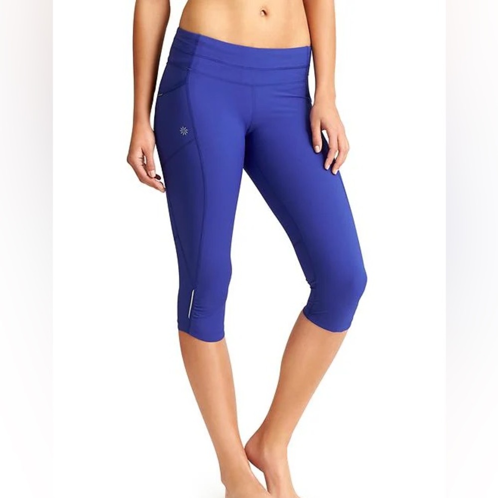 Athleta | Blue Performance Dobby be free crop leggings